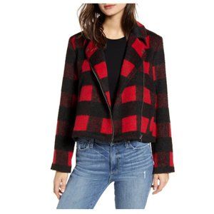 BB Dakota Buffalo Plaid Moto Jacket